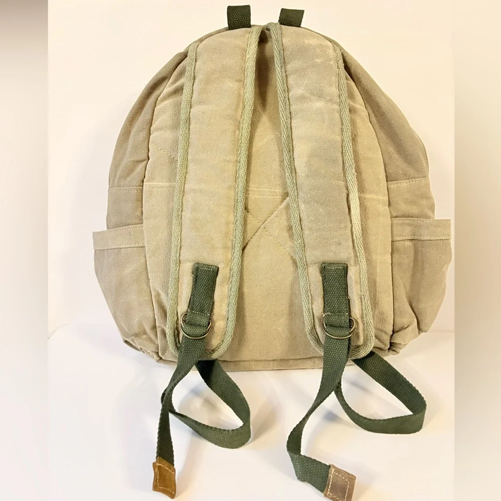 The Barrel Shack Nelson Backpack Handmade Distressed Canvas Rugged Military